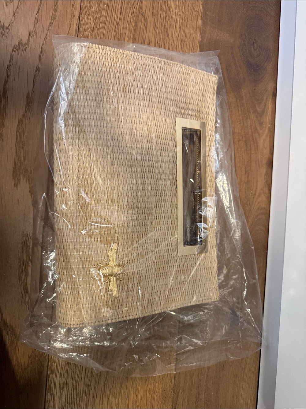 Lisi lerch Woven Straw Clutch with Gold Bee Accent - Picture 7 of 7